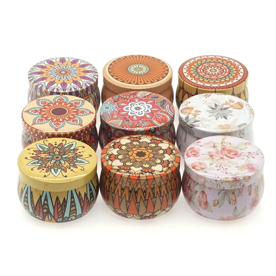 12pcs Aromatherapy Christmas Metal Tin Jars Coffee Tea Spice Candy Jewelry Storage Case Candle Making Containers