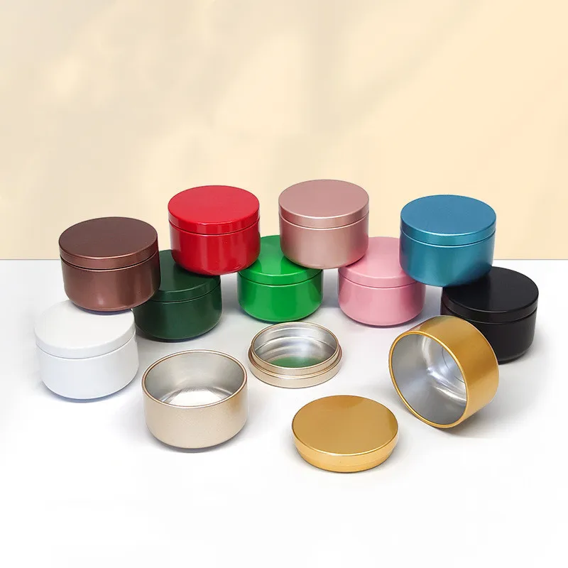20 100pcs Empty 50ml Aluminum Tins Candle Jar Cosmetic Cream Container Spice Coffee Storage Metal Cans