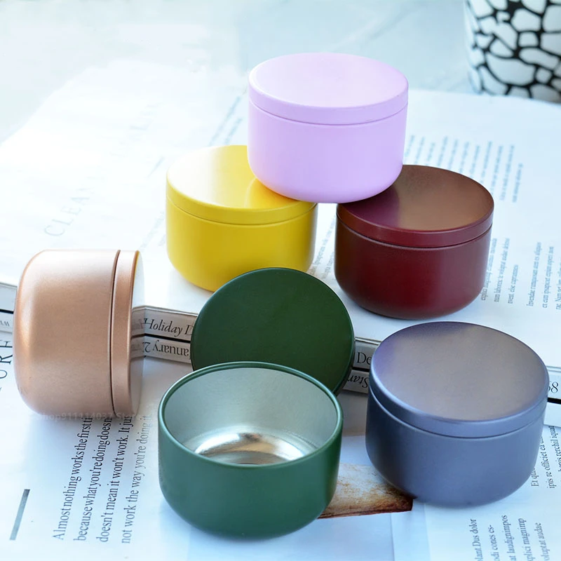 2pc Candle Jars With Lid Bulk Round Candle Container Tins Empty Storage Box For Diy Candle