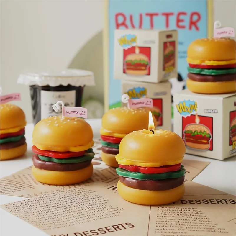 Burger Guest Gift Scented Candle Hand Gift Birthday Scented Gift Small Home Decoration Souvenir Candle Atmosphere