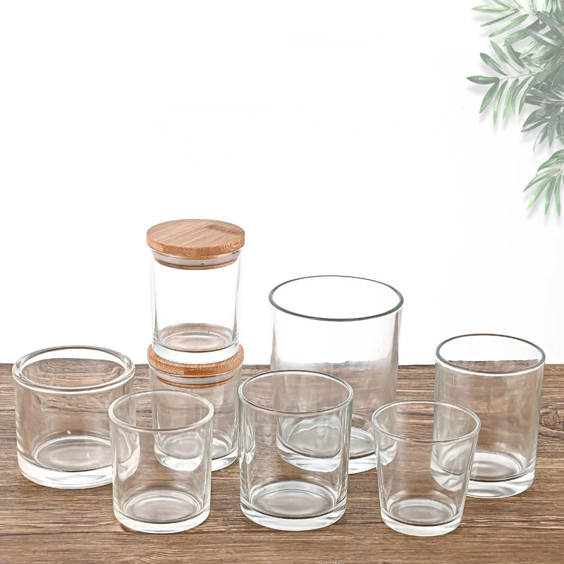 Candle Jar Transparent Candle Cup Aromatherapy Glass Candle Holder Glass Container Diy Candle Container L