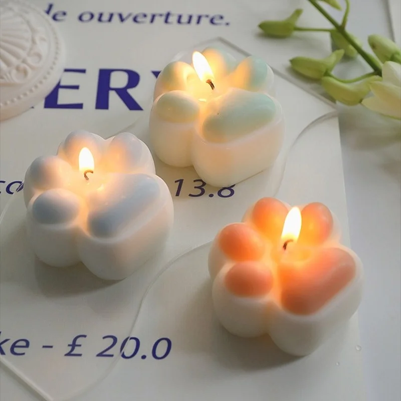 Cat S Paw Shaped Scented Candles Smokeless Cute Home Decor Kawaii Gifts For Wedding Environment Friendly