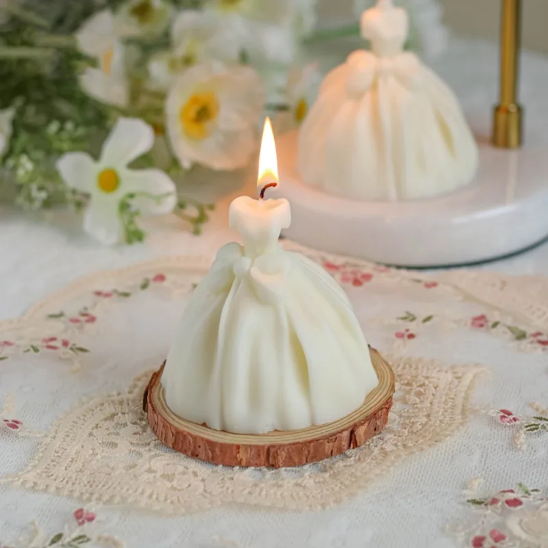 Creative Wedding Dress Scented Candle Luxury Decoration Candle Guest Gift Candles Table Decorative Candles Custom Wedding