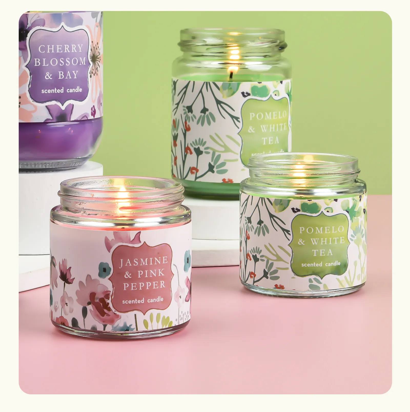 Four Color Water Lily Series Soybean Scented Candles Smokeless And Environmentally Friendly Bedroom Soybean Scented Candles