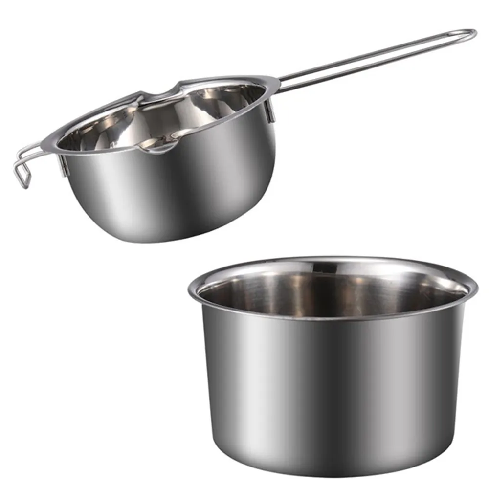 New Long Handle Wax Melting Stainless Steel Pot Diy Scented Candle Soap Cheese Chocolate Butter Handmade
