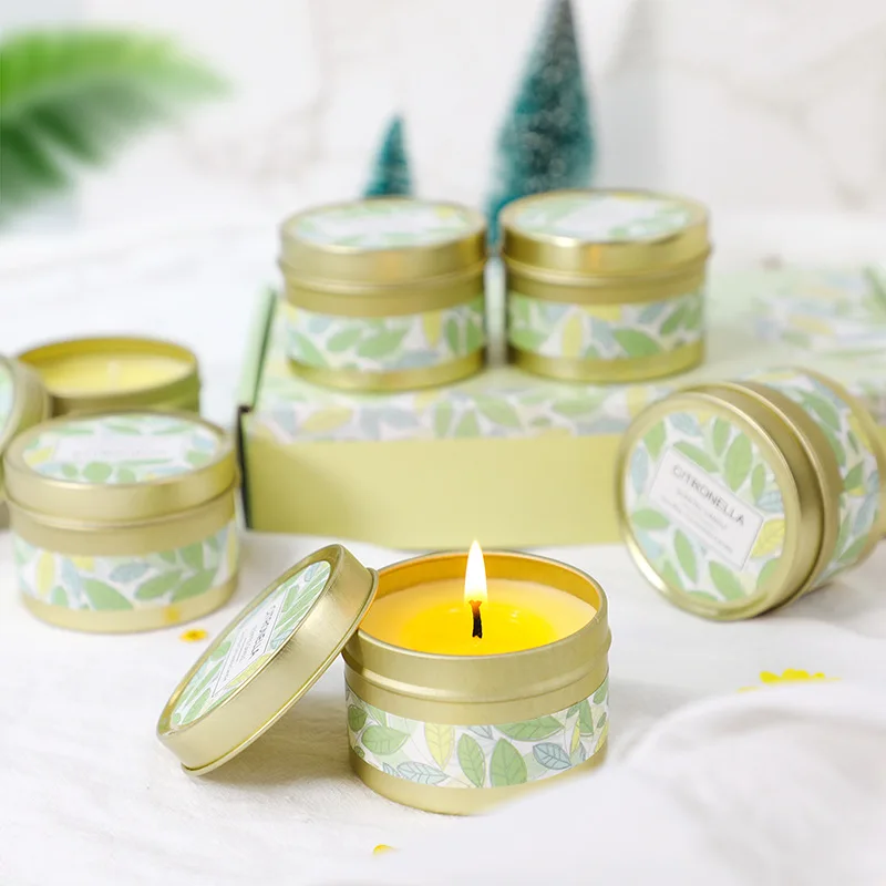 Outdoor Essentials Mosquito Repellent Lemongrass Scented Candles Natural Lasting Fragrance Smokeless Stress Relief Handmade Gift