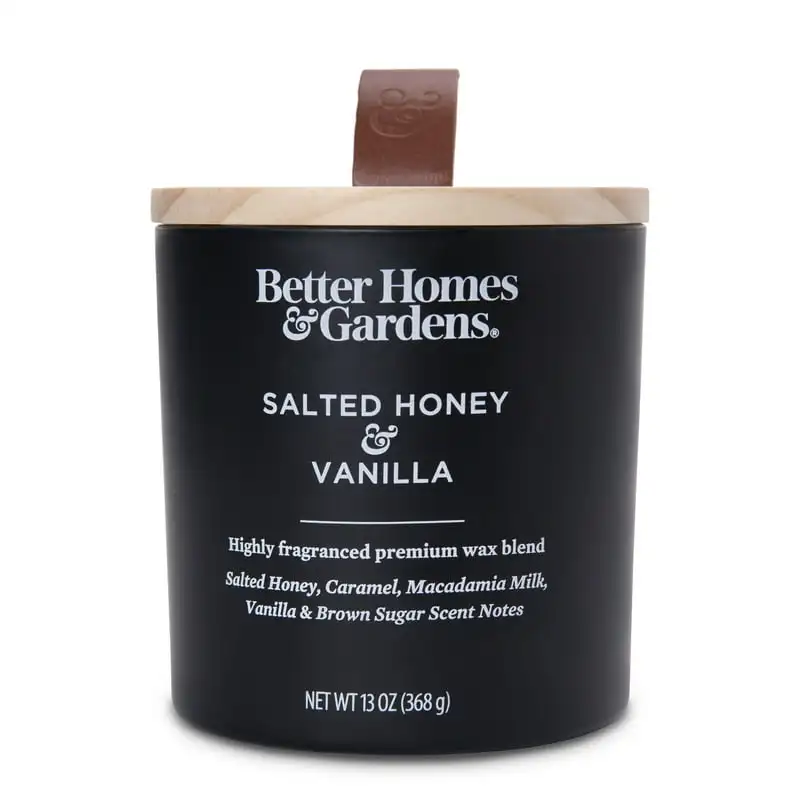 Salted Honey Vanilla Scented Wooden Wick Jar Candle Soy Candle Wax Pilar Candles Votive Candles Velas