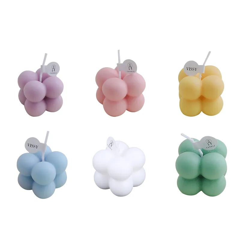 Small Scented Candle Mini Cube Bubble Shaped Wax Candles