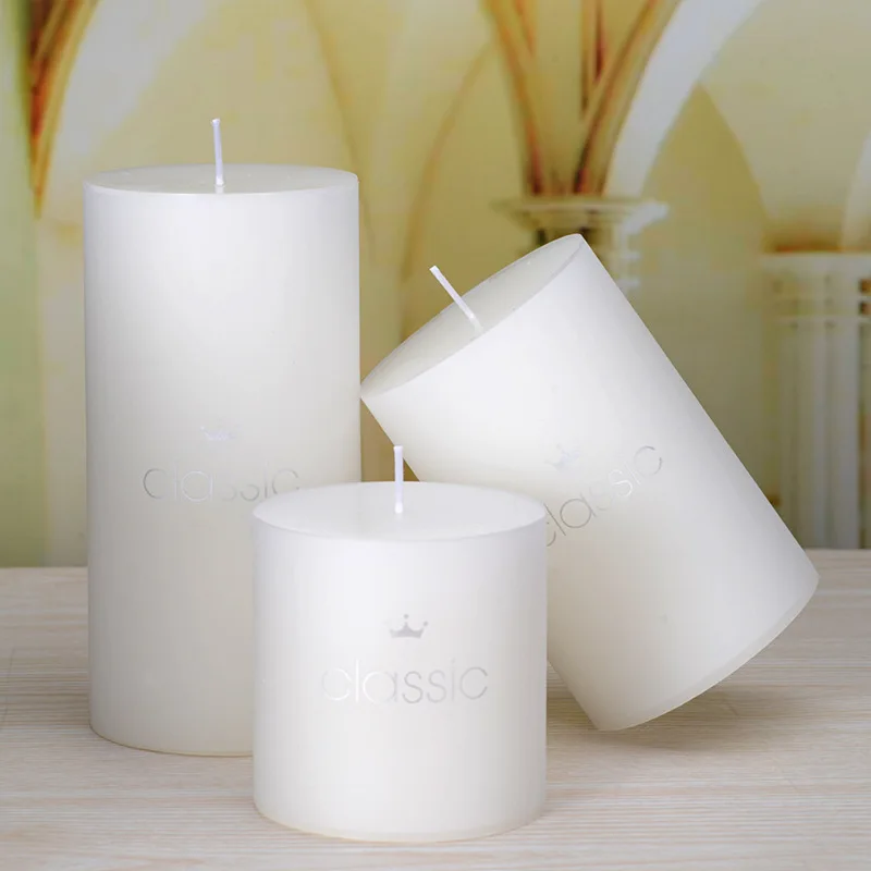4 4inch Or 10 10 Cm Classic White Unscented Big Candles For Wedding Or Birthday Or